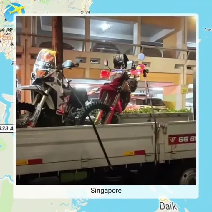 Map showing TMS towing coverage route from Thailand through Malaysia to Singapore